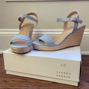 LC Lauren Conrad Wedge Sandals Lapis blue, women’s size 9.5 NWT